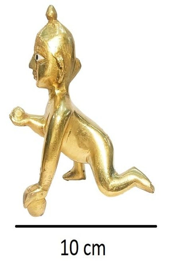 athizay Brass Laddu Gopal Idol - متوفر بالمقاس رقم 2 (8.5 سم)، 3 (9.5 سم)، 4 (10.5 سم)، 5 (13 سم) | بال جوبال مورتي لماندر وجانماشتامي وبوجا (10 سم × 6 سم × 9.5 سم) - Image 5